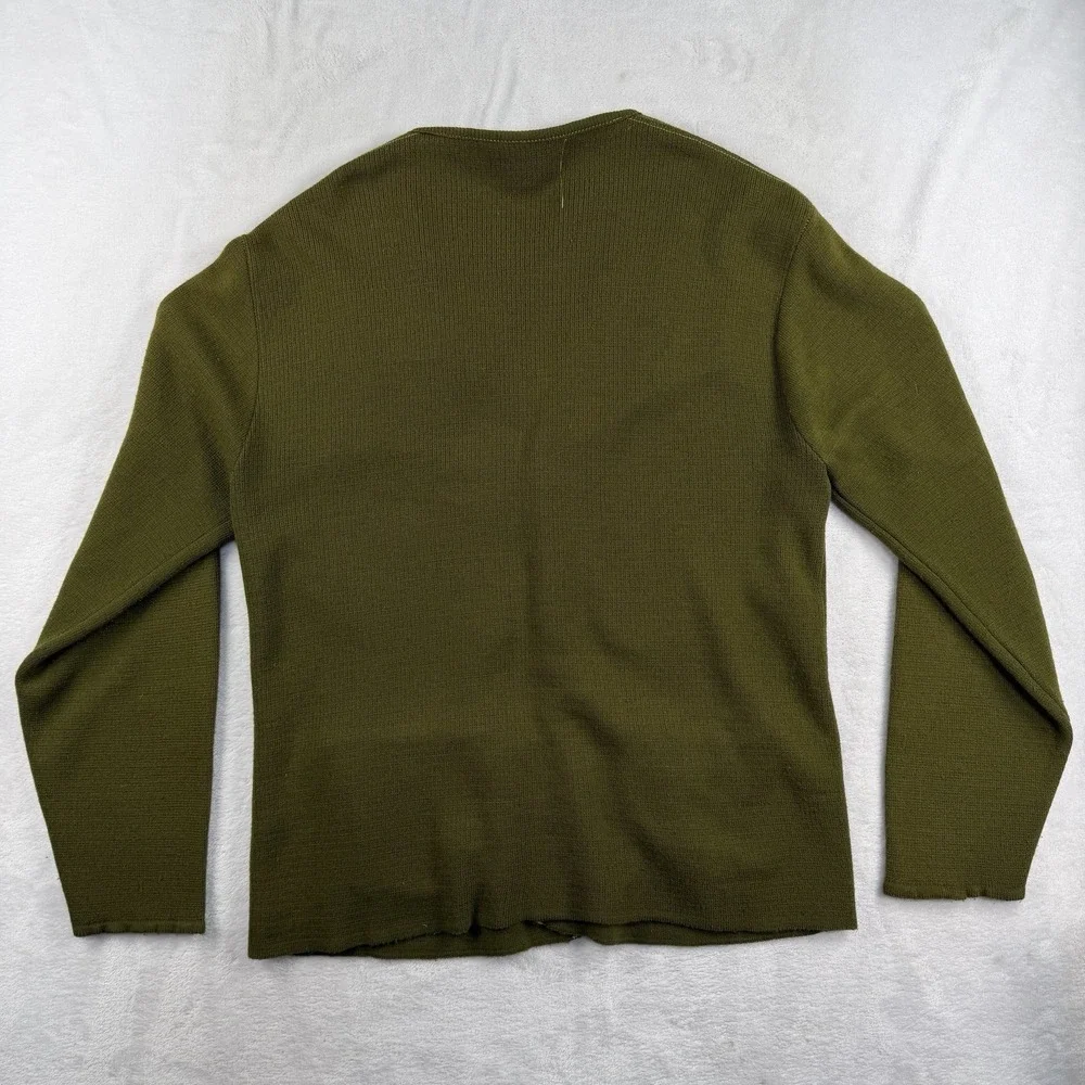 Vintage 60s Brentwood Cardigan Sweater Mens M Rockabilly Avocado Swing Bowling